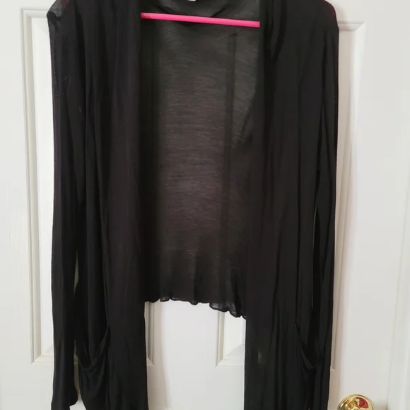 Active Basic Black Sheer Cardigan - Picture 1 of 3